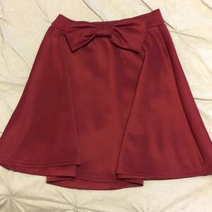 Burgundy Skirt with Bow